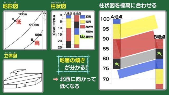 中1理科|地層の傾きと柱状図【テストに出る問題10選】現役教員が分かりやすく解説! #地学 #大地の変化|理科バリーclub