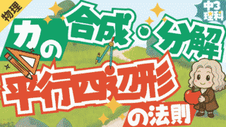 【中3理科】力の合成と分解の作図!合力・分力を平行四辺形で求める方法をやさしく解説 理科バリーclub
