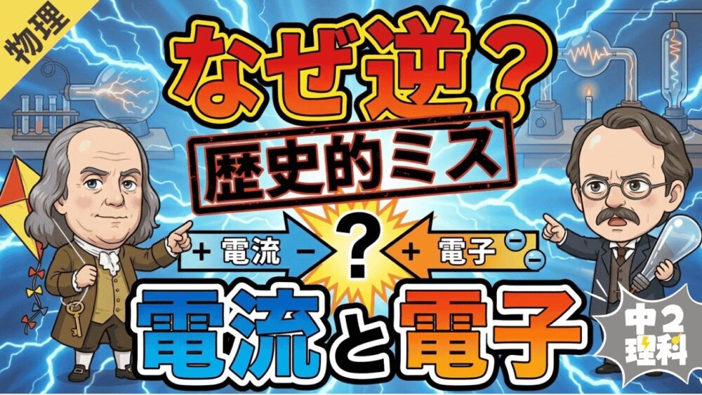 電子と電流の向きはなぜ逆？陰極線・十字板も現役教員の図解で完ぺき｜中2理科